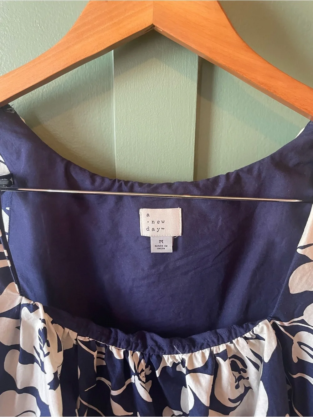 100% cotton a new day Navy & White Floral Scoop Neck Camisole - Picture 3 of 6